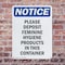 Signmission Please Deposit Feminine Hygiene, 10 in W x Rectangle, Plastic OS-2PACK-NS-P-1014-V-17363 - alternate 3